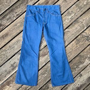 Vintage 1970s Sears Toughskins Flare Blue Denim Jeans Boys Size 31 Waist